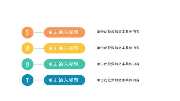 关系图SWOT页PPT模板