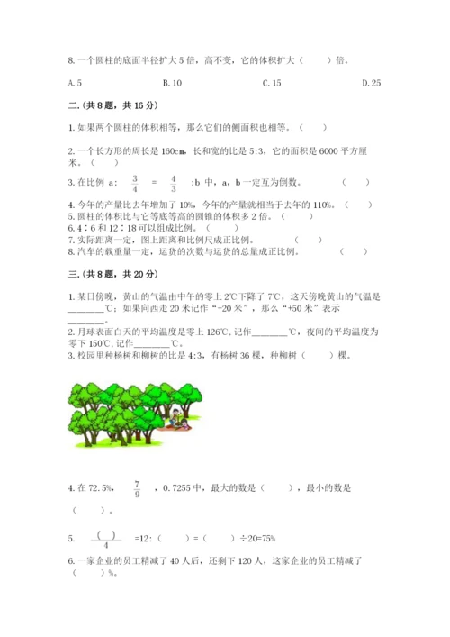 浙教版数学小升初模拟试卷含答案（名师推荐）.docx