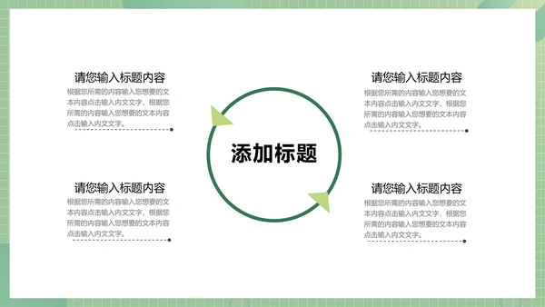 绿色商务风总结汇报PPT模板