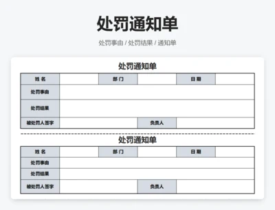 处罚通知单
