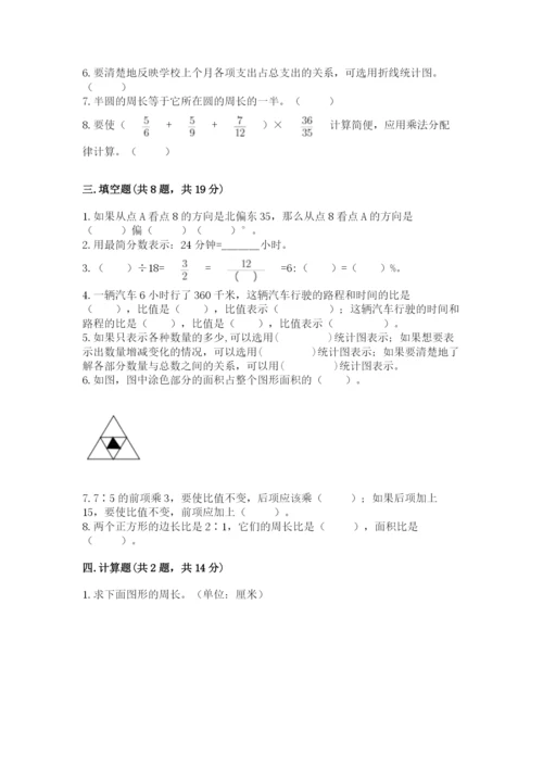 小学数学六年级上册期末测试卷（突破训练）word版.docx