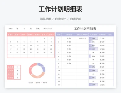 工作计划明细表