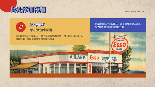 黄棕色美式复古通用PPT演示模板