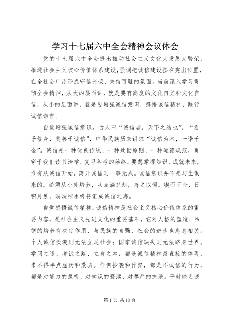 学习十七届六中全会精神会议体会.docx