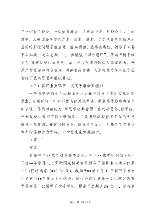 民主生活会专题报告范文（五篇）.docx