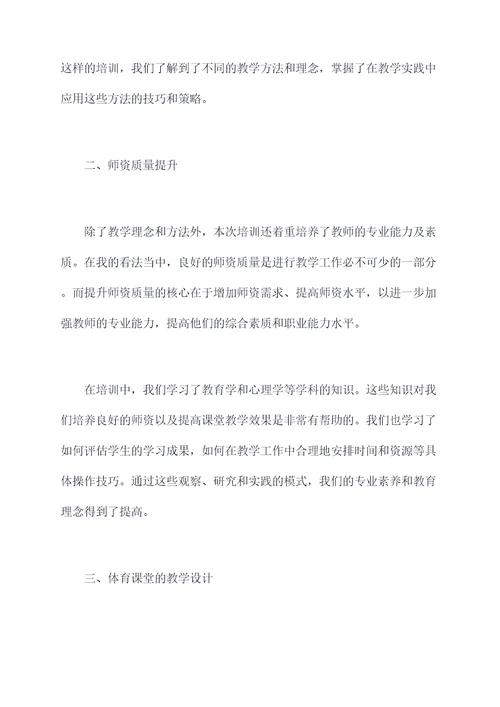 体育教师业务技能培训总结