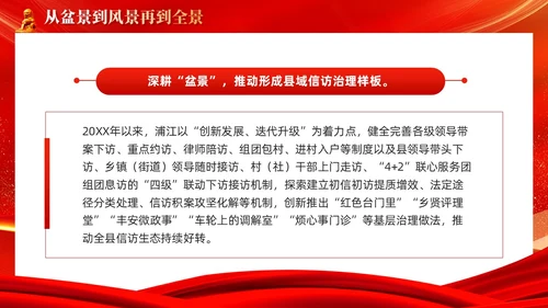 红色简约党建新时代信访工作深刻把握浦江经验的治理启示PPT
