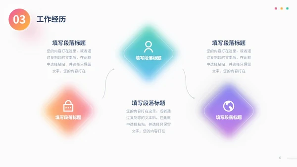 彩色渐变形状毛玻璃风岗位竞聘个人简历PPT