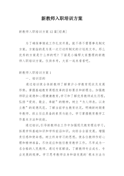 新教师入职培训方案.docx