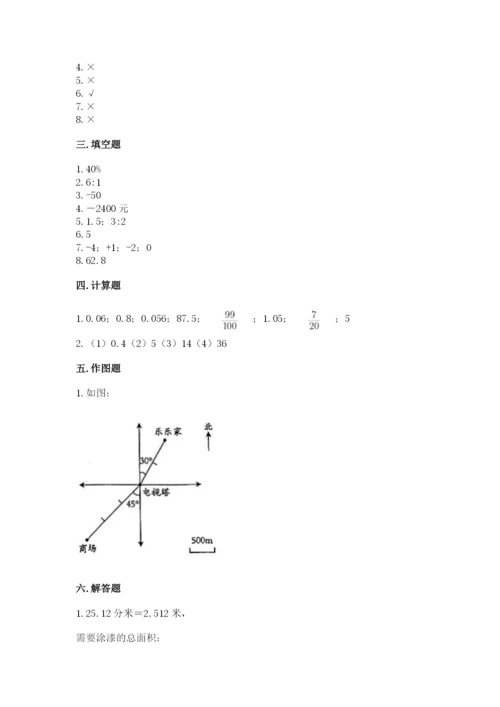 北京版六年级下册数学期末测试卷及答案【典优】.docx