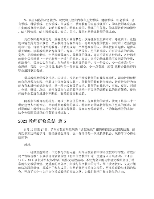 2023教师研修总结