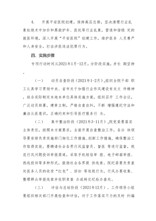医疗机构廉洁从业行动实施方案汇编.docx