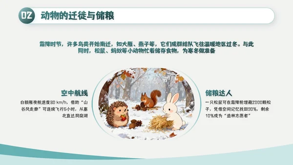 绿色简约风霜降主题班会PPT模板