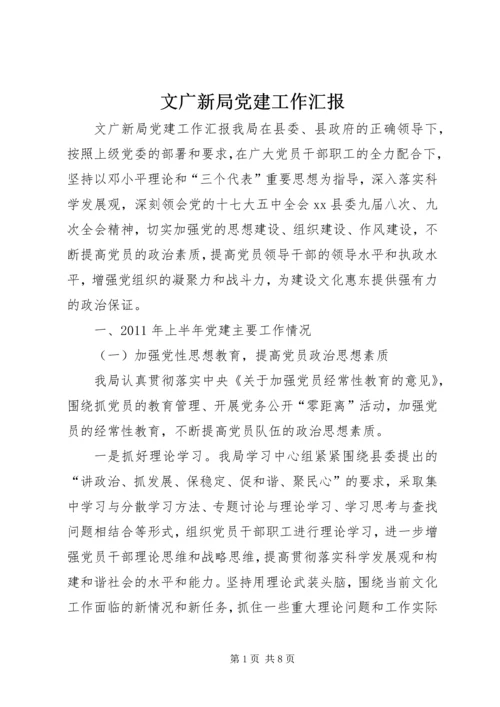 文广新局党建工作汇报.docx
