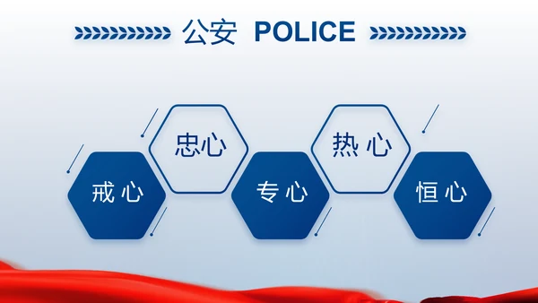 蓝色大气公安人民警察动态PPT