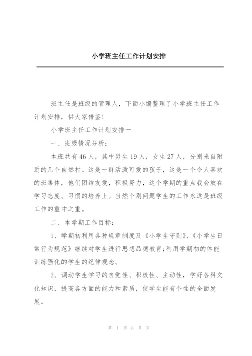小学班主任工作计划安排.docx