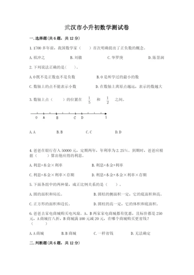 武汉市小升初数学测试卷学生专用.docx