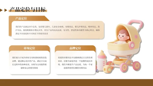 咖色温馨母婴用品产品介绍通用PPT模板