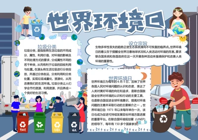世界环境日word小报