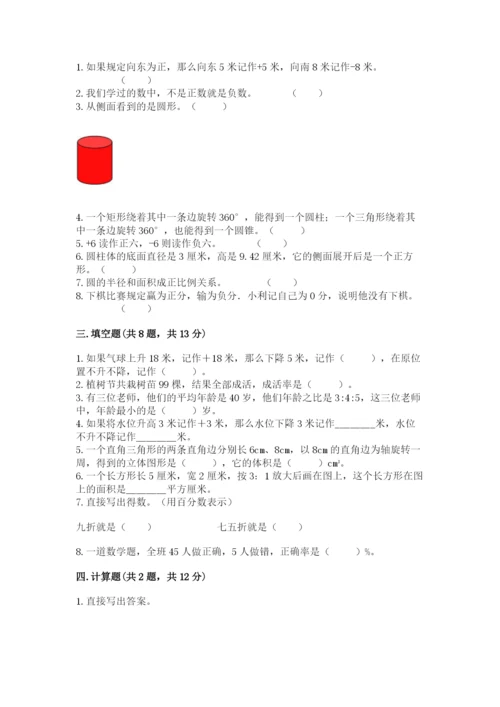 小学六年级下册数学期末卷（各地真题）.docx
