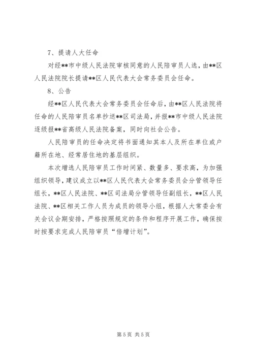 法院关于落实人民陪审员“倍增计划”向人大的请示报告.docx