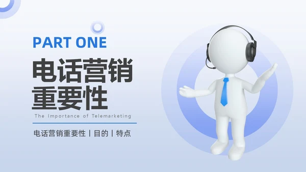 蓝色商务3D小人销售PPT销售培训