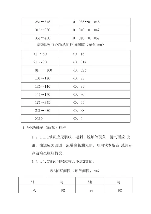 轴与轴承检修工艺标准