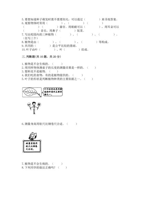 教科版一年级上册科学期末测试卷加答案解析.docx