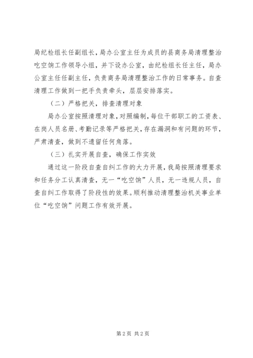 商务局清理整治吃空饷问题自查报告.docx