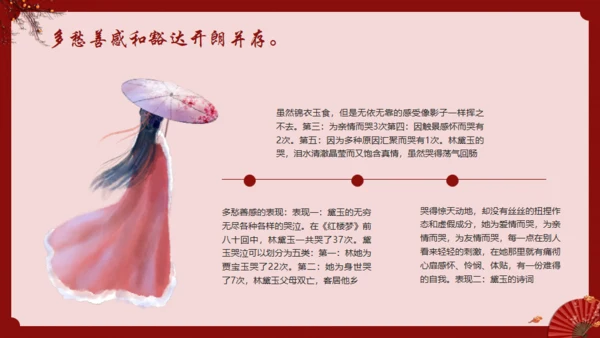 《红楼梦》林黛玉人物特点介绍通用PPT模板