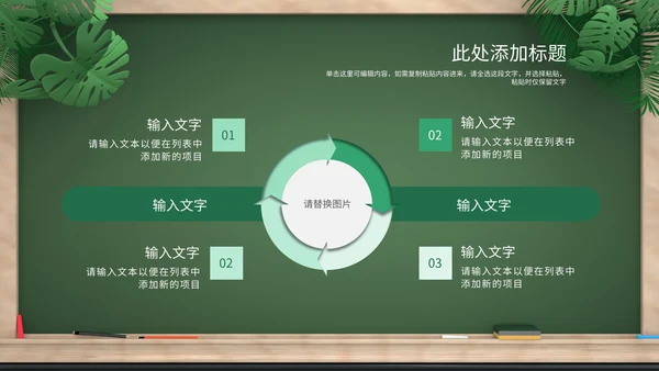 绿色卡通拟态黑板风教育培训通用PPT模板