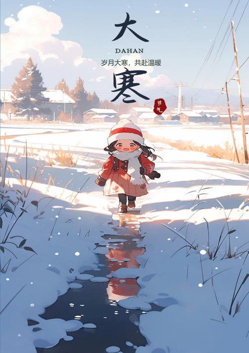 岁月大寒共赴温暖大寒节气海报