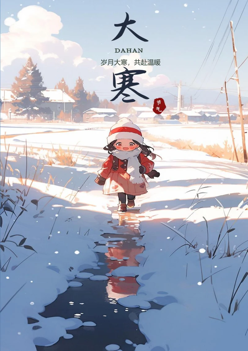 岁月大寒共赴温暖大寒节气海报