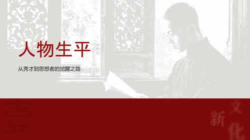 红色简约风人物介绍之陈独秀