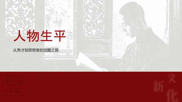 红色简约风人物介绍之陈独秀