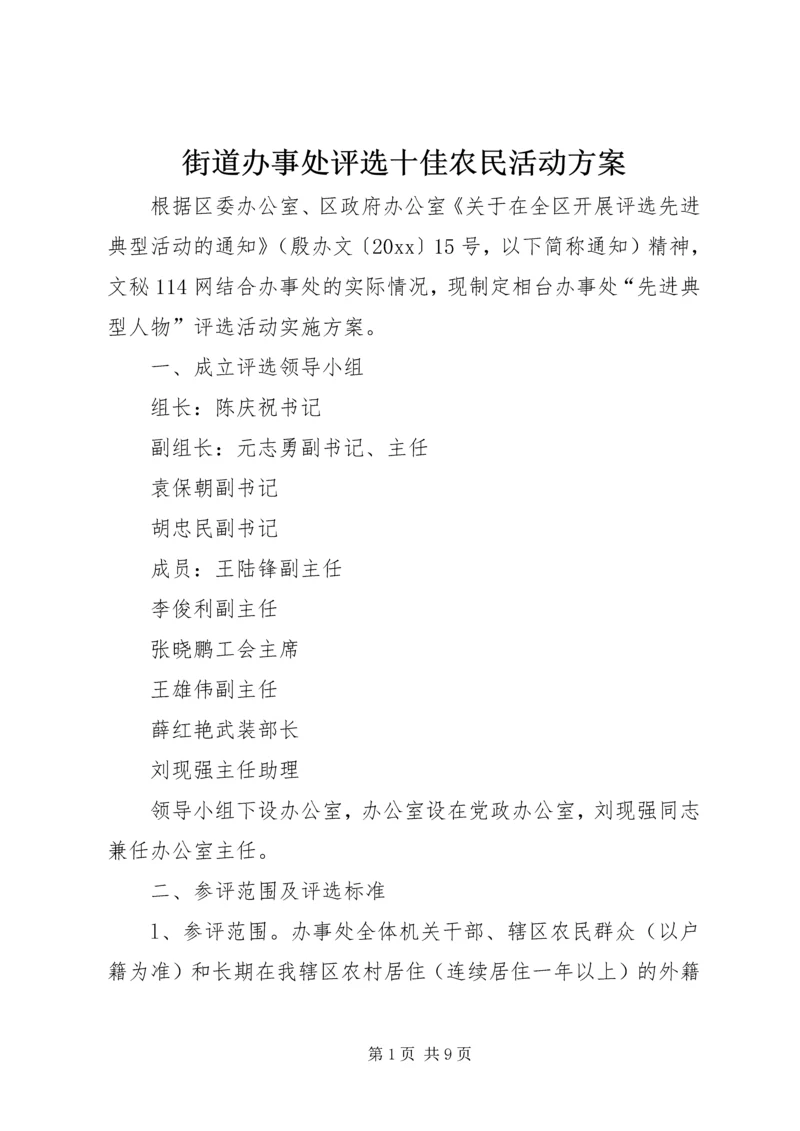 街道办事处评选十佳农民活动方案 (3).docx