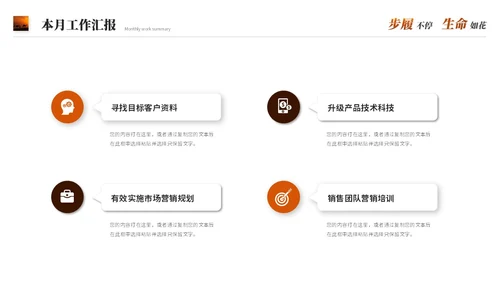 励志风沙漠骆驼创意月度工作总结工作汇报述职报告ppt模板