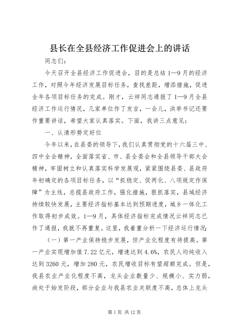 县长在全县经济工作促进会上的讲话.docx