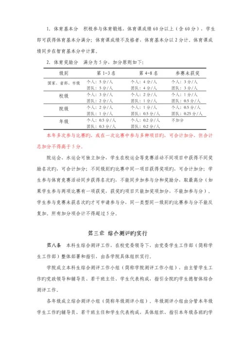 华南农业大学关键工程学院本科生综合测评及评优实施标准细则.docx