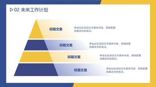 蓝黄撞色工作汇报PPT模板