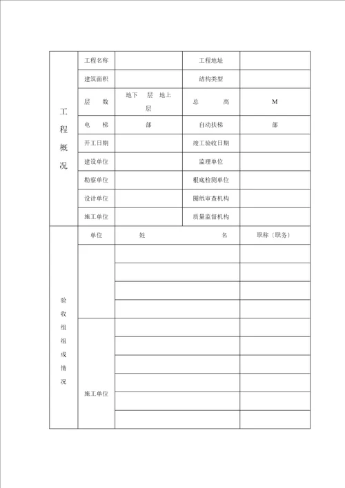 房屋建筑工程与市政工程竣工验收表