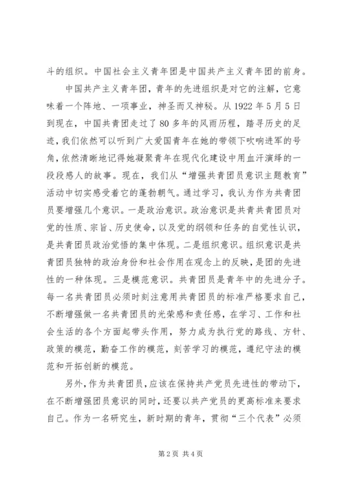 增强共青团员意识主题教育心得体会 (9).docx