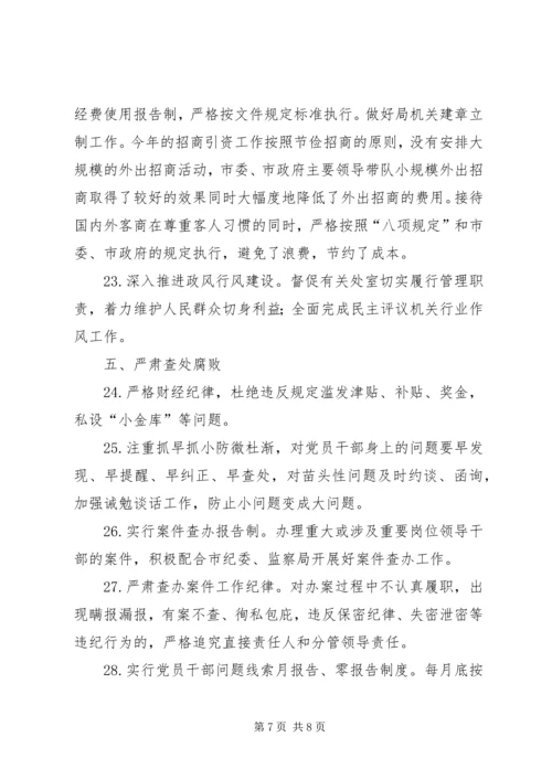 投资促进局XX年落实党风廉政建设监督责任清单情况报告.docx