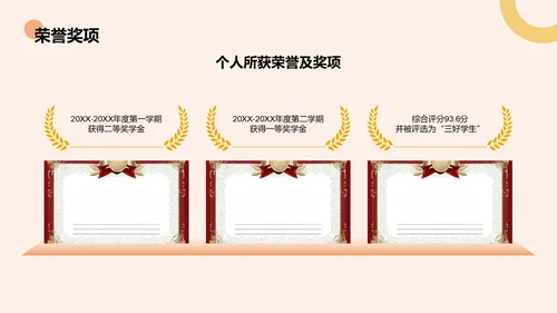 橙色扁平风学生会竞选自我展示PPT模板