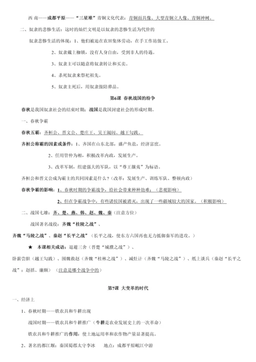 2023年初一苏教版历册知识点.docx