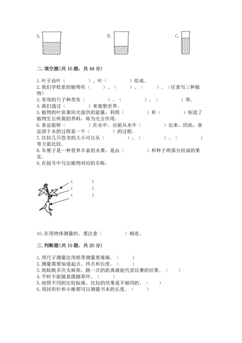 教科版一年级上册科学期末测试卷精品【夺冠系列】.docx