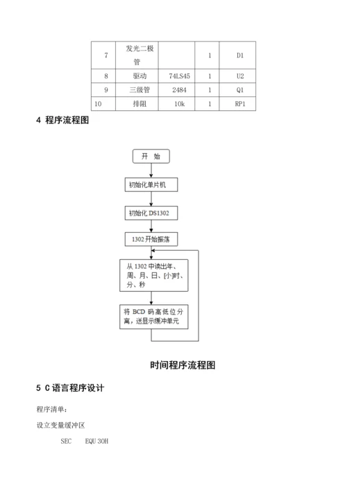 单片机优质课程设计基础报告书模板.docx