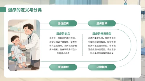 绿黄色卡通风湿疹病例知识讲解PPT