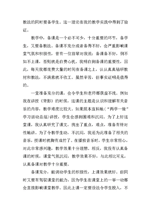 初中教师个人工作总结 2