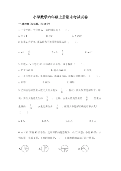 小学数学六年级上册期末考试试卷及答案【易错题】.docx